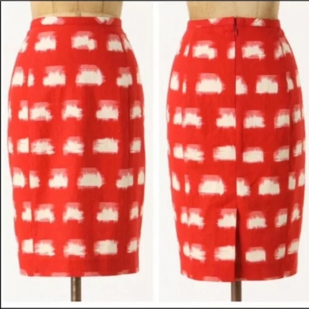 Anthropologie Red Ackerman Skirt